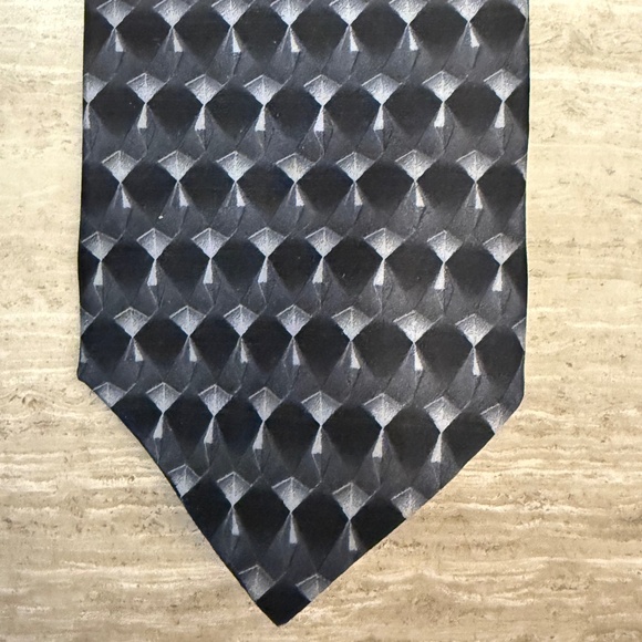 Bruno Piattelli Mens Tie Black & Gray 100% Silk Extra Long 64" - Picture 6 of 10
